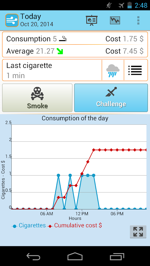 Android application Breathe Now - Stop smoking screenshort