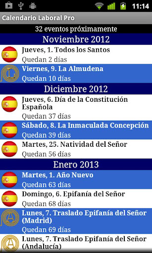 Calendario Laboral España PRO