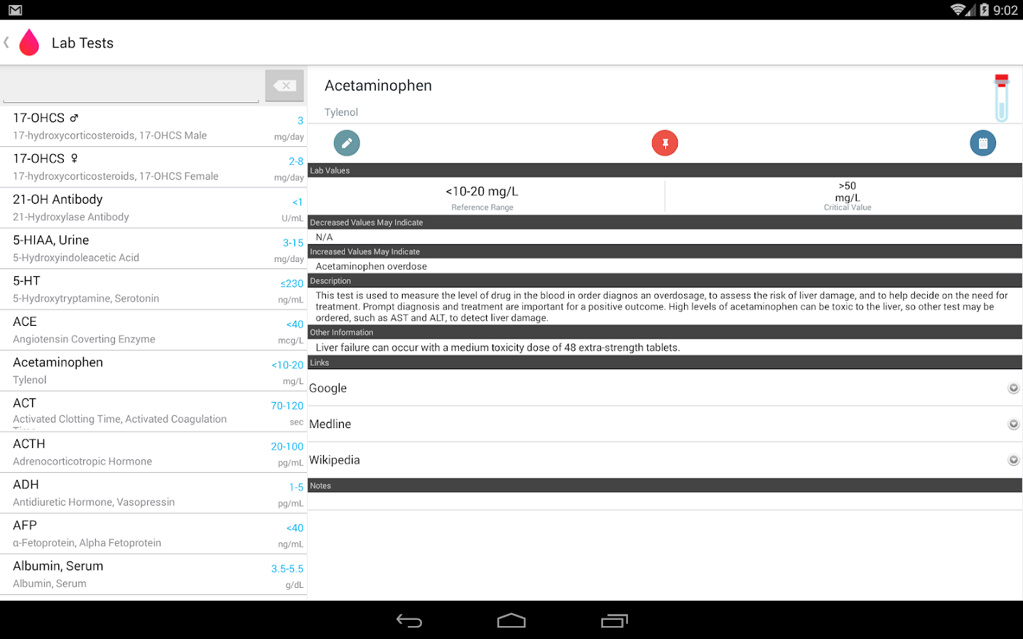    Lab Values Reference Pro- screenshot  