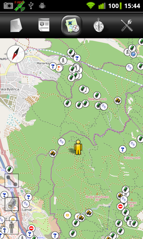    Columbus (geo,open)caching app- screenshot  