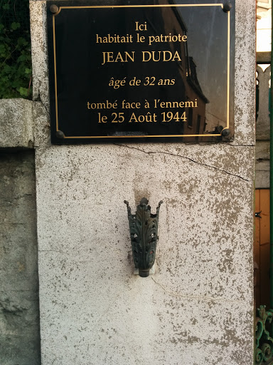 Plaque Commémorative Jean Duda