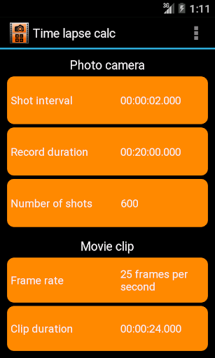 Time lapse calc