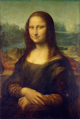 "The Mona Lisa" (c. 1503-1506), oil on wood panel by Leonardo da Vinci at the Louvre in Paris. (Oh, and technically, it's a Leonardo, not a "da Vinci.")
