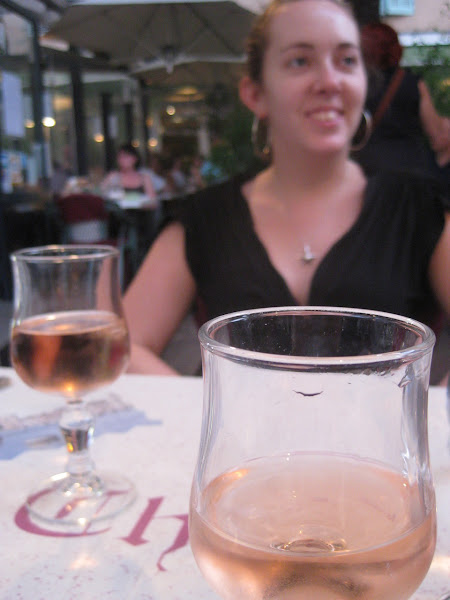 Carli and I enjoyed a French Rose at a restaurant in Marseille.