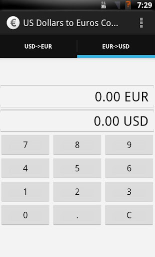 US Dollars to Euros converter