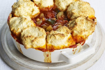 Tomato & harissa stew with cheddar dumplings
