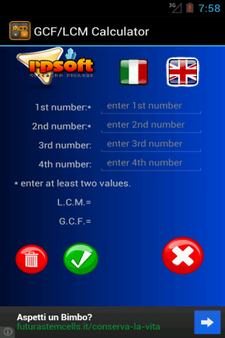 GCF LCM Calculator
