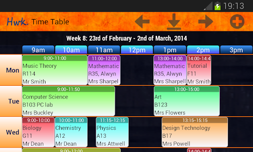 Hwk. Planner and Timetable - screenshot thumbnail