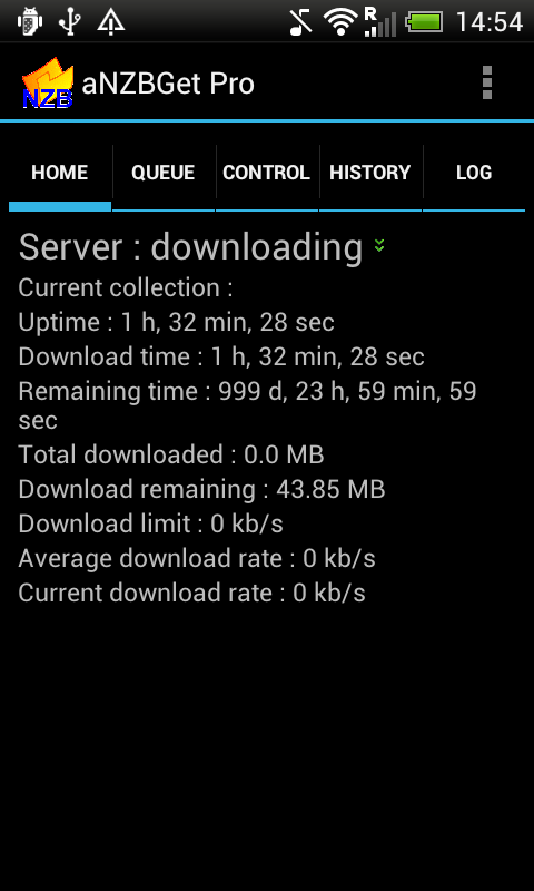 Android application aNZBGet pro screenshort