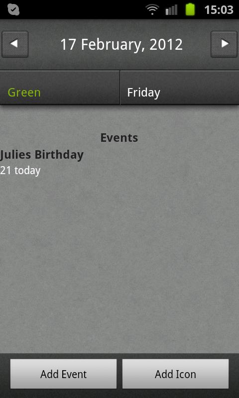 Shift Rota Calendar Screen 2