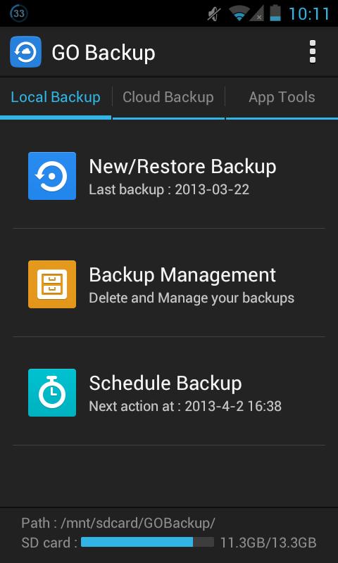 GO Backup & Restore Pro - screenshot