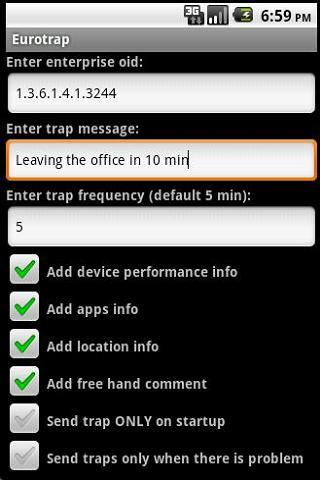 SNMP Trap Agent Screen 3