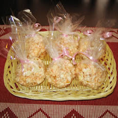 Popcorn recipe ball (on popcorn fluff a Marshmallow  stick) with marshmallow Balls