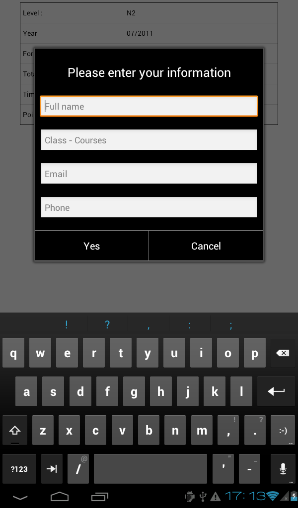 JLPT Level N2 Screen 3
