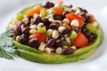 Raw Corn and Black Bean Salad with Avocado