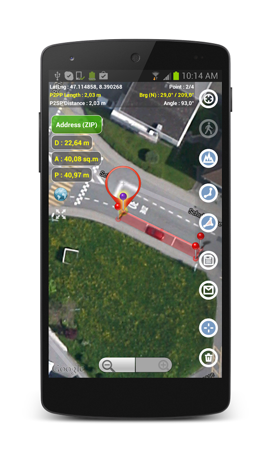 Planimeter - GPS area measure - screenshot