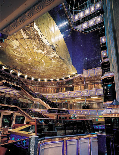 Carnival Sunshine's Capitol Atrium shows off its opulent decor.