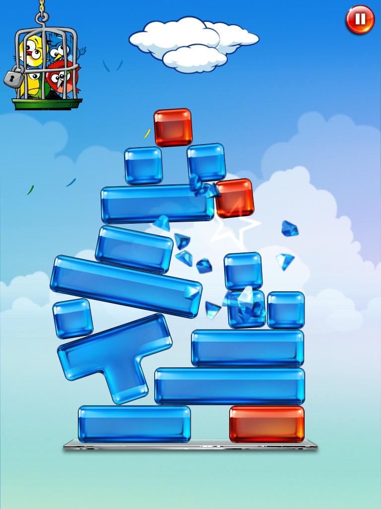 Tower birds. Glass игра.