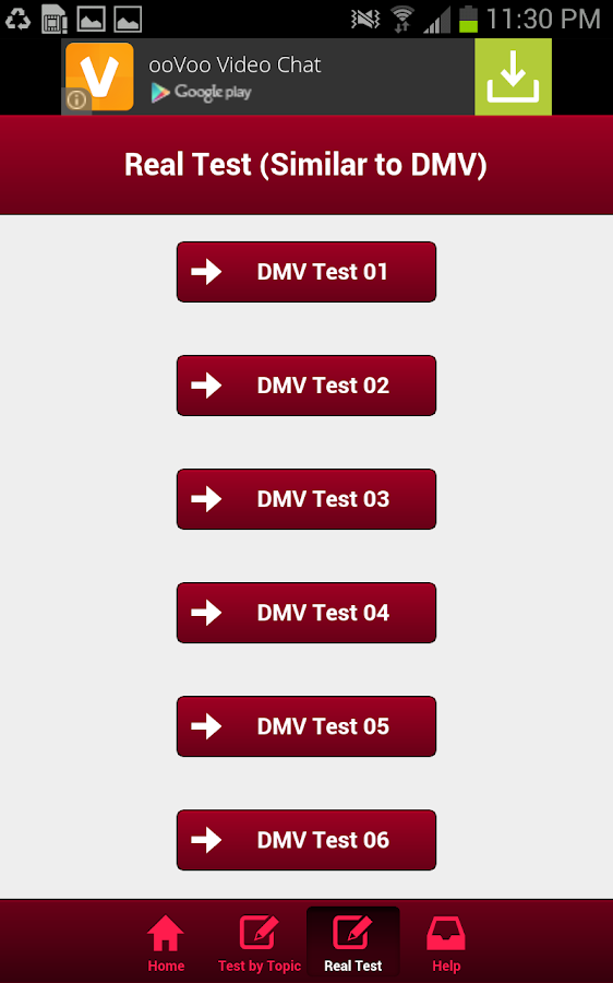 Driving Test Android Apps on Google Play