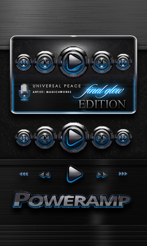 Poweramp widget Light Blue Screen 2