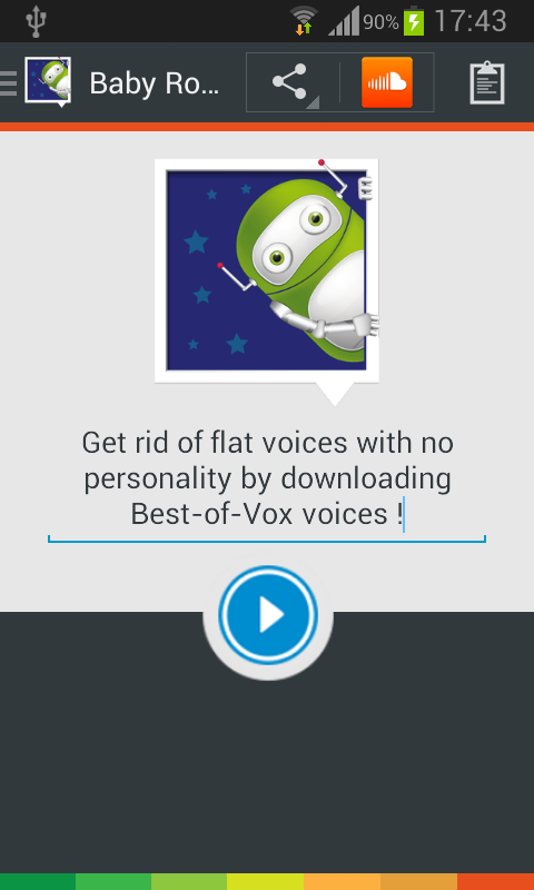 Android application Baby Robot TTS voice (English) screenshort
