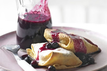 Apple & blueberry blintzes
