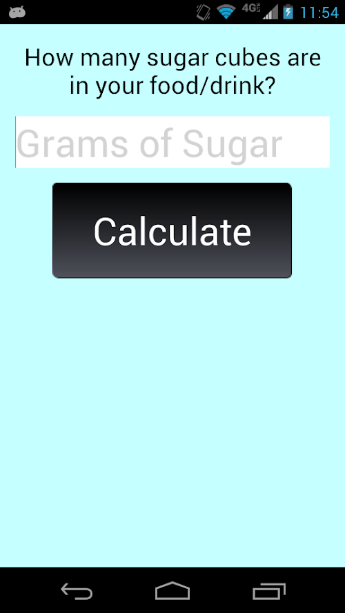 Android application Sugar Cube Calculator screenshort