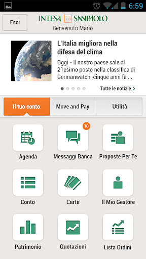 La tua banca per Android