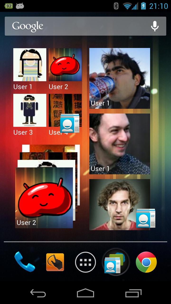 Android application Resizable Contacts Widget Pro screenshort