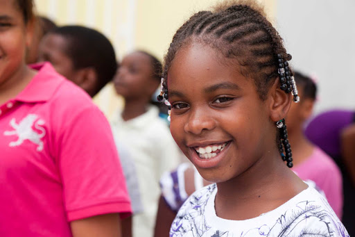 A schoolgirl in a class on St. Eustatius. The small Caribbean island is southeast of the Virgin Islands and just northwest of St. Kitts.