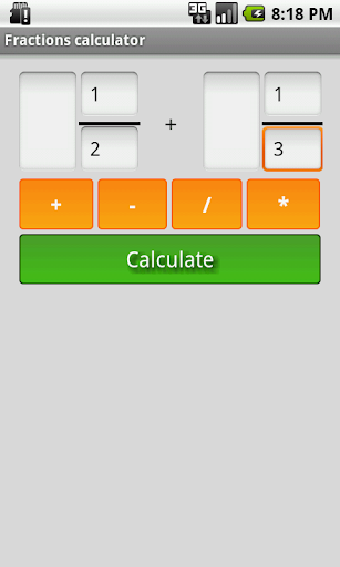 Fractions calculator