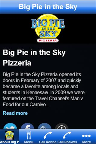 【免費商業App】Big Pie in the Sky Pizzeria-APP點子