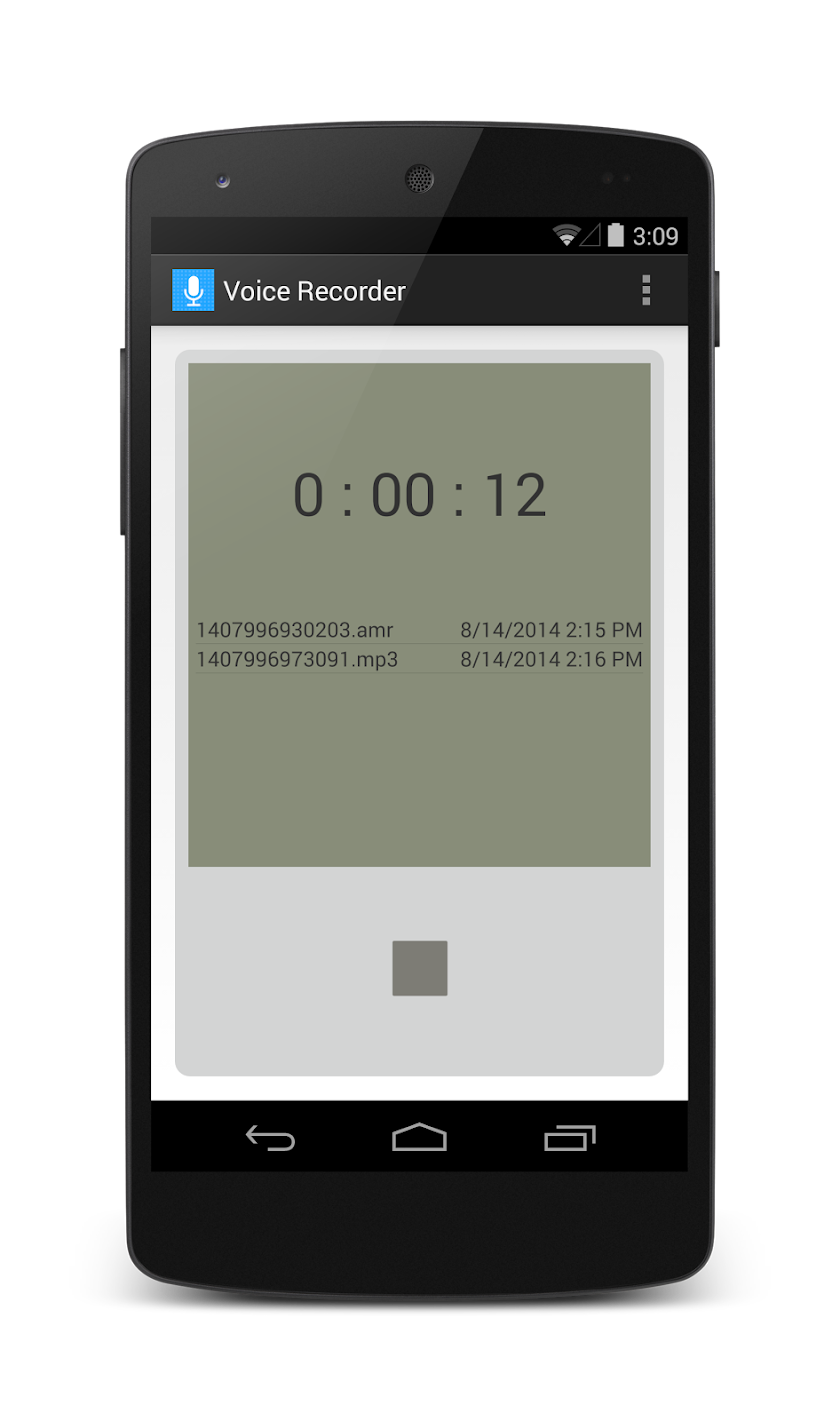 Vorice recorder Screen 2