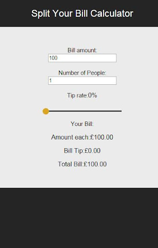 Split Your Bill Calculator