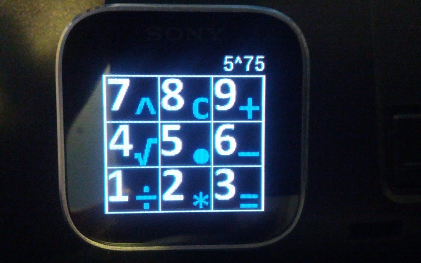 Calculator for Sony SmartWatch Screen 2