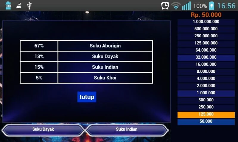 Kuis Millionaire Indonesia - screenshot