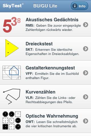 Android application SkyTest BU/GU Lite (Deutsch) screenshort