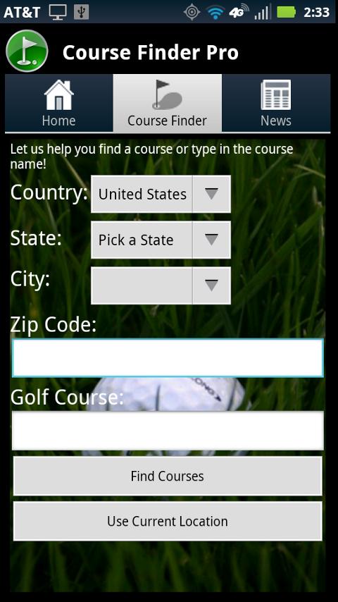 Golf Course Finder Pro Screen 1