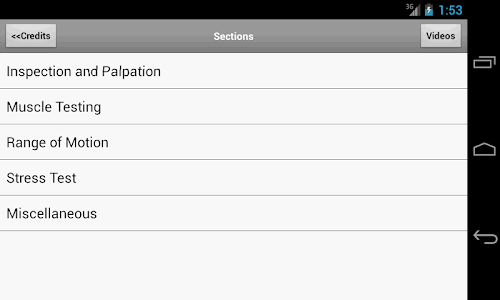 Android application Musculoskeletal Exam-Elbow screenshort