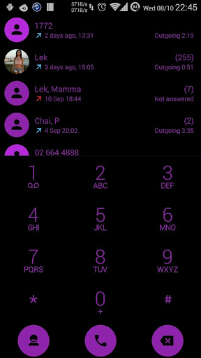 Dialer theme Flat BlackPurpl