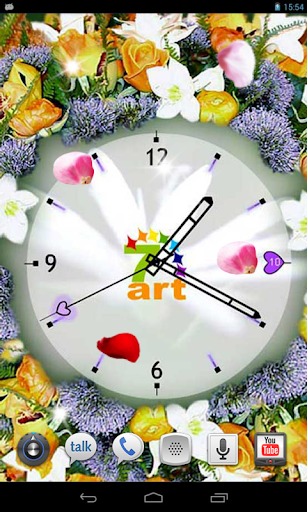 Flowers Clock live wallpaper