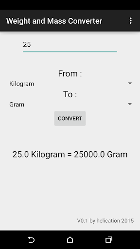 Weight and Mass Converter