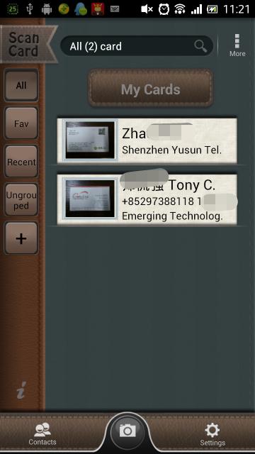 ScanCard - BizCard Reader Screen 1