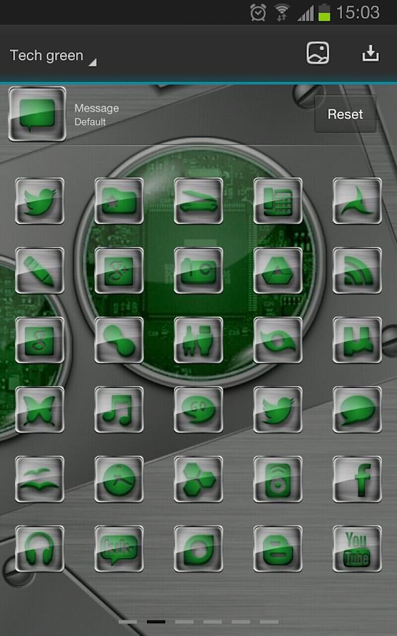 Next launcher theme TechGreen - screenshot