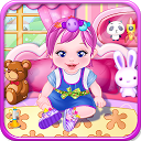 Cute baby girls games mobile app icon