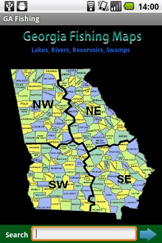 Android application Georgia Fishing Maps - 14K screenshort