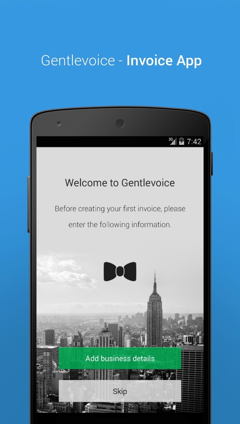 Gentlevoice - Invoice App Screen 1
