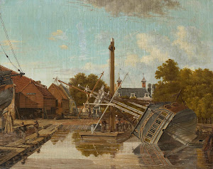 RIJKS: Pieter Godfried Bertichen: The Shipyard 'St Jago'on Bickers Eiland, Amsterdam 1823