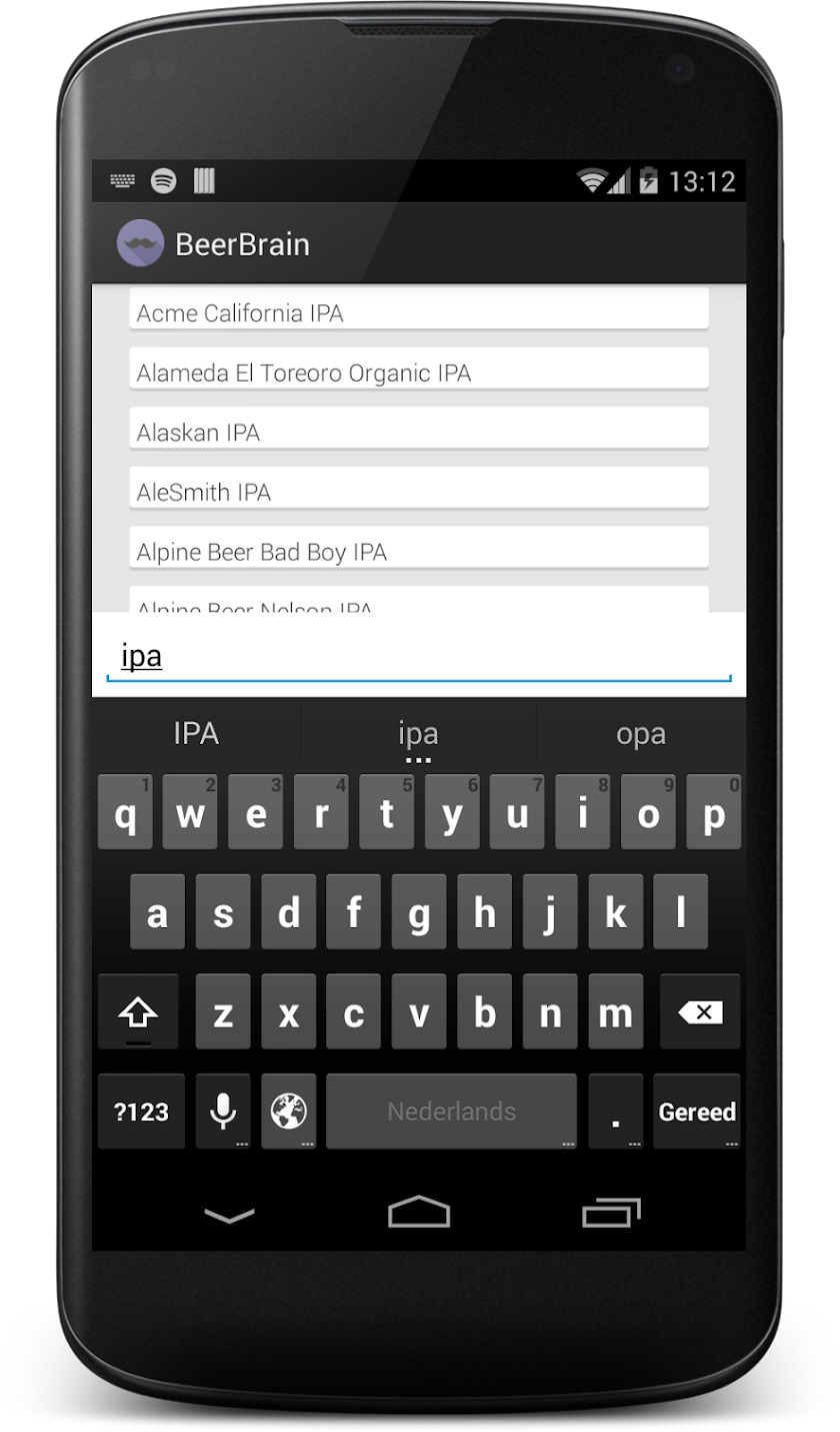 BeerBrain - List of all Beers Screen 3