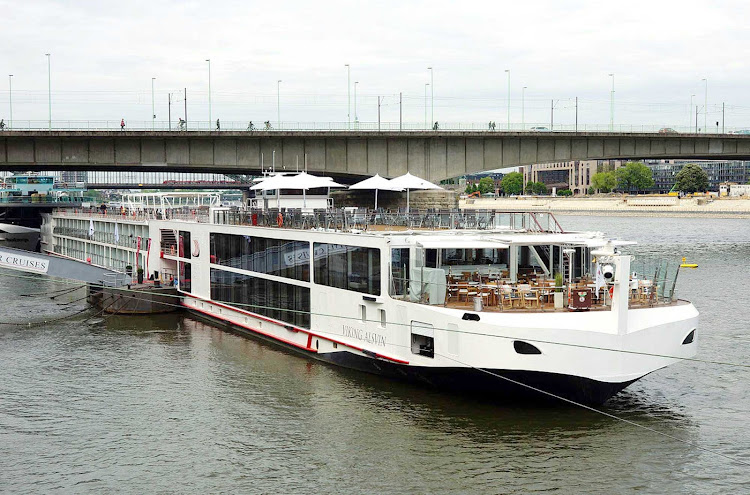 The river cruise ship Viking Alsvin in Cologne, Germany.